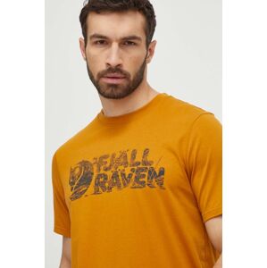 Tričko Fjallraven Lush Logo T-shirt žlutá barva, s potiskem, F12600219