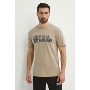 Tričko Fjallraven Lush Logo T-shirt béžová barva, s potiskem, F12600219