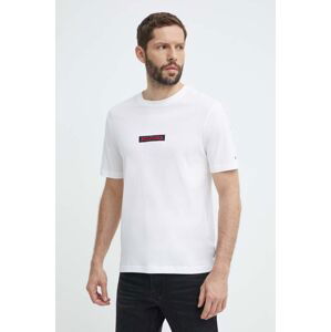 Bavlněné tričko Tommy Hilfiger bílá barva, s aplikací, MW0MW34373