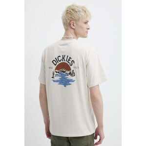 Bavlněné tričko Dickies BEACH TEE SS béžová barva, s potiskem, DK0A4YRD