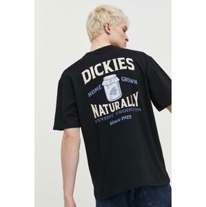 Bavlněné tričko Dickies ELLISTON TEE SS černá barva, s potiskem, DK0A4YRM