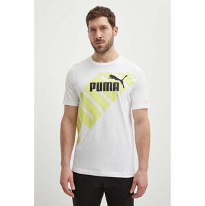 Bavlněné tričko Puma POWER bílá barva, 678960