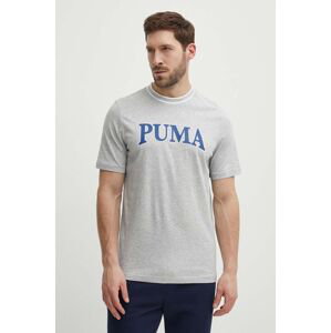 Bavlněné tričko Puma SQUAD šedá barva, s aplikací, 678967