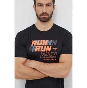 Běžecké tričko Mizuno Core Run černá barva, s potiskem, J2GAB008