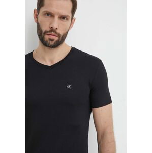 Bavlněné tričko Calvin Klein Jeans černá barva, J30J325212