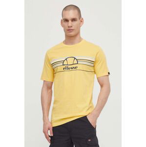 Bavlněné tričko Ellesse Lentamente T-Shirt žlutá barva, s potiskem, SHV11918