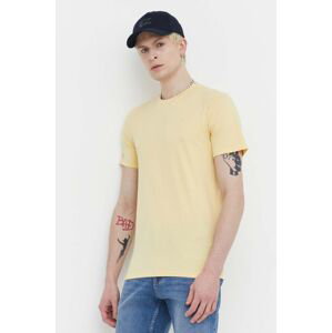 Bavlněné tričko Hollister Co. žlutá barva