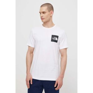 Bavlněné tričko The North Face M S/S Fine Tee bílá barva, s potiskem, NF0A87NDFN41