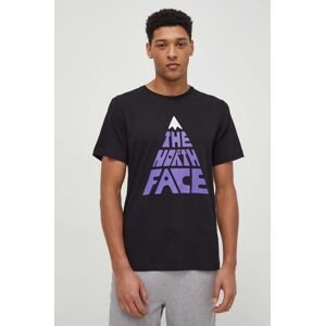 Bavlněné tričko The North Face černá barva, s potiskem, NF0A87ENJK31