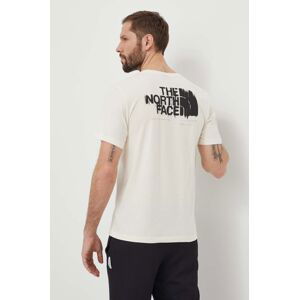 Bavlněné tričko The North Face béžová barva, s potiskem, NF0A87EWQLI1