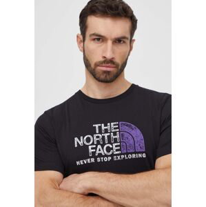 Bavlněné tričko The North Face černá barva, s potiskem, NF0A87NWJK31