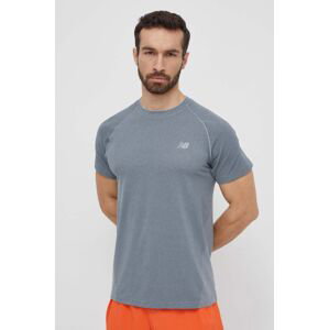 Sportovní tričko New Balance MT41080AG šedá barva, MT41080AG