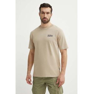 Bavlněné tričko New Balance MT41588SOT béžová barva, s aplikací, MT41588SOT