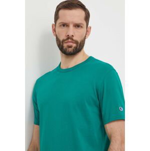 Bavlněné tričko Champion zelená barva, 220016