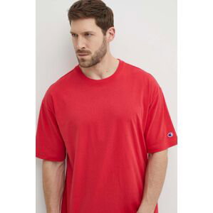 Bavlněné tričko Champion červená barva, 220017