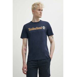 Bavlněné tričko Timberland tmavomodrá barva, s potiskem, TB0A5UPQ4331