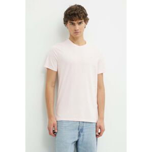 Bavlněné tričko Hollister Co. růžová barva, KI324-4089