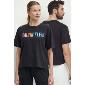 Tréninkové tričko Calvin Klein Performance černá barva, s potiskem