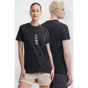 Bavlněné tričko Kaotiko černá barva, s aplikací