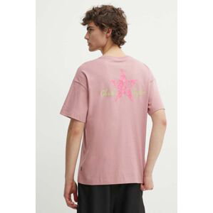 Bavlněné tričko Converse růžová barva, s aplikací, 10025187-A02