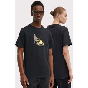 Bavlněné tričko Converse černá barva, s potiskem, 10026443-A01