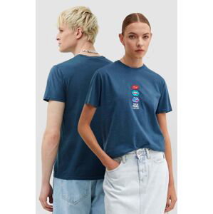 Bavlněné tričko Kaotiko tyrkysová barva, s aplikací, AL106-02-G002