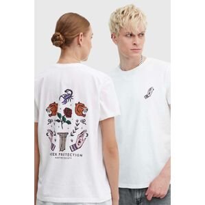 Bavlněné tričko Kaotiko bílá barva, s potiskem, AL108-01-G002