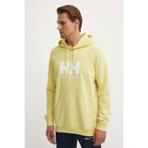 Bavlněná mikina Helly Hansen HH LOGO HOODIE pánská, tmavomodrá barva, s kapucí, s aplikací, 33977