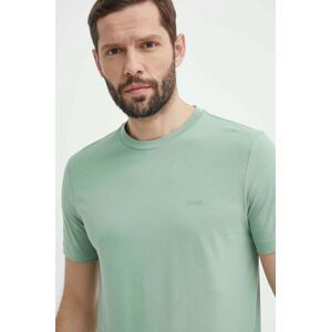Bavlněné tričko BOSS zelená barva, 50468347