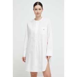 Bavlněná noční košile Polo Ralph Lauren bílá barva
