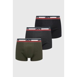 Boxerky Levi's 3-pack pánské, zelená barva, 37149.0814-009