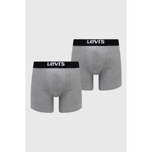 Boxerky Levi's 2-pack pánské, šedá barva, 37149.0809-007