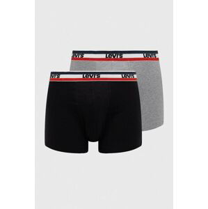 Boxerky Levi's 2-pack pánské, šedá barva, 37149.0816-003