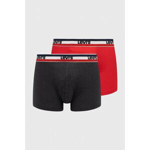 Boxerky Levi's 2-pack pánské, červená barva, 37149.0817-004