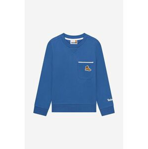 Dětská mikina Timberland Sweatshirt tmavomodrá barva, hladká