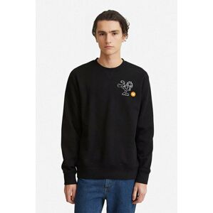 Bavlněná mikina Wood Wood X Garfield Tye Sweatshirt Kick 30045600-2424 BLACK pánská, černá barva, s potiskem