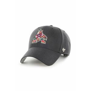 Čepice s vlněnou směsí 47brand NHL Arizona Coyotes černá barva, s aplikací