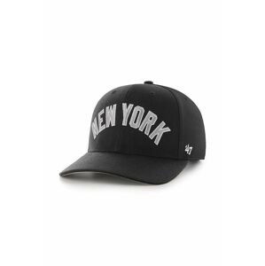 Čepice s vlněnou směsí 47brand MLB New York Yankees černá barva, s aplikací