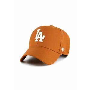 Čepice s vlněnou směsí 47brand MLB Los Angeles Dodgers oranžová barva, s aplikací