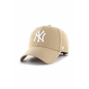 Čepice s vlněnou směsí 47brand MLB New York Yankees béžová barva, s aplikací, B-MVP17WBV-KHB