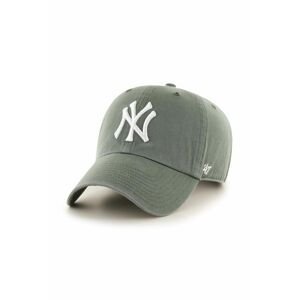 Bavlněná baseballová čepice 47brand MLB New York Yankees zelená barva, s aplikací