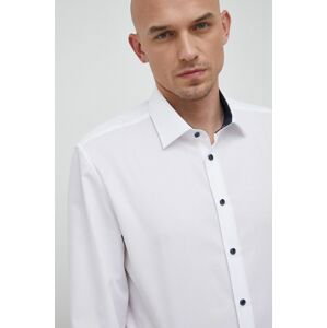 Košile Seidensticker bílá barva, slim, s klasickým límcem