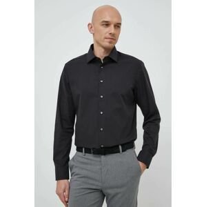 Košile Seidensticker černá barva, slim, s klasickým límcem