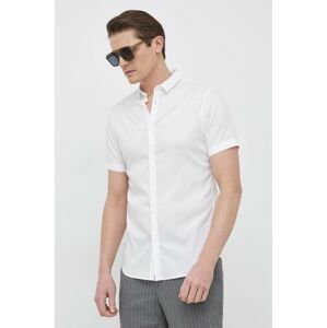 Košile Armani Exchange pánská, bílá barva, regular, s klasickým límcem, 8NZC51 ZNYXZ NOS