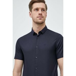 Košile Armani Exchange pánská, tmavomodrá barva, regular, s klasickým límcem, 8NZC51 ZNYXZ NOS