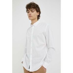 Bavlněné tričko Marc O'Polo bílá barva, regular, s límečkem button-down