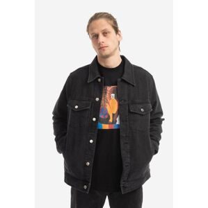 Wood Wood Ivan Denim Jacket 12235109-7051 BLACK černá barva