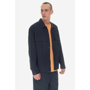 Bunda Wood Wood Lennon Nylon Overshirt 12315301-5066 NAVY pánská, tmavomodrá barva, přechodná