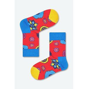 Dětské ponožky Happy Socks x The Beatles 50th Anniversary červená barva, Skarpetki Happy Socks x The Beatles 50th Anniversary KBEA01-4000