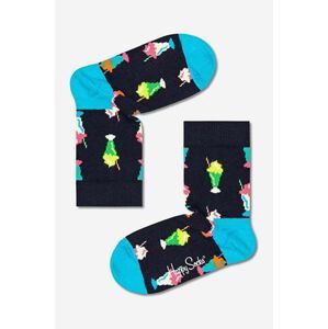 Dětské ponožky Happy Socks Milkshake černá barva, Skarpetki dziecięce Happy Socks Milkshake KMLK01-6500